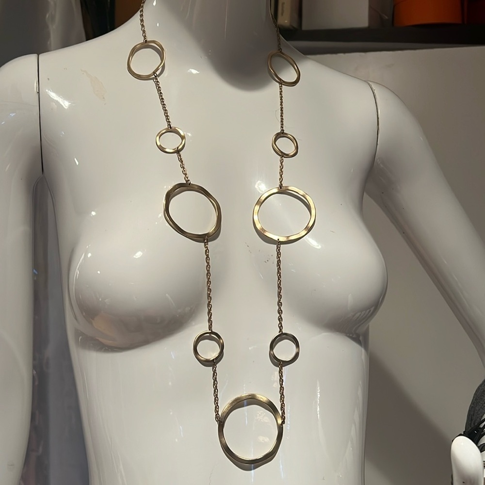 17” Gold-tone Circle Chain Necklace